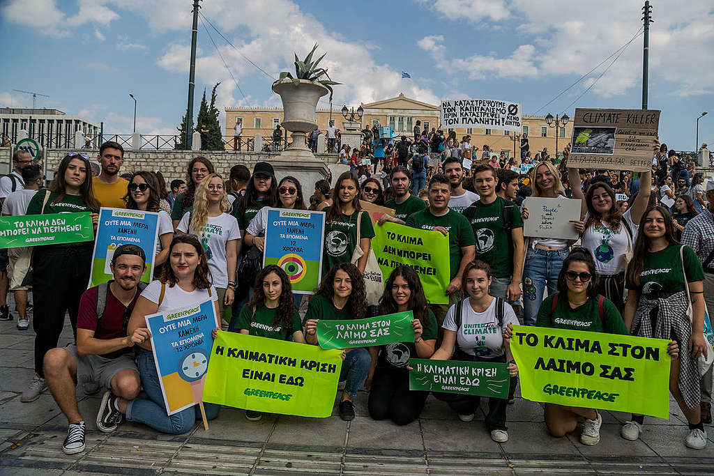 Global Climate Strike in Athens, Greece. © Constantinos Stathias / Greenpeace