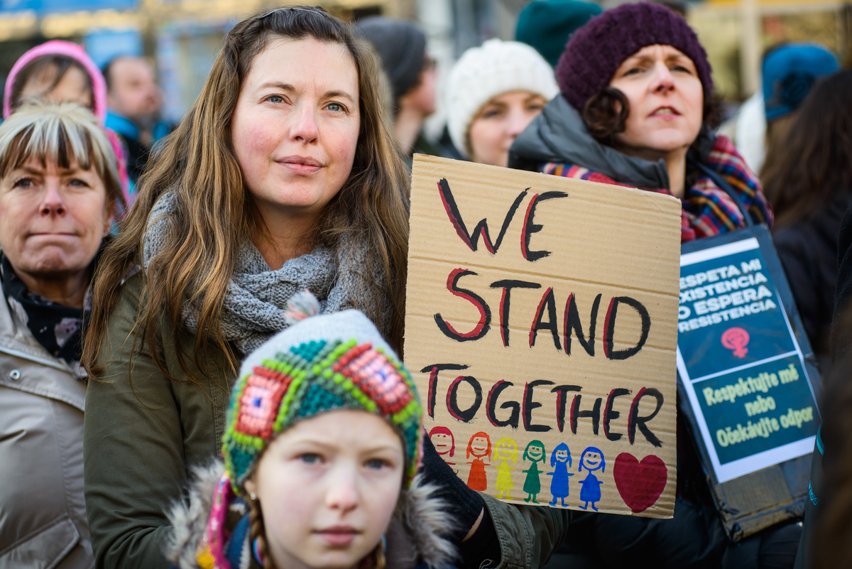 Love Trumps Hate Protest in Prague. © Petr Zewlakk Vrabec / Greenpeace