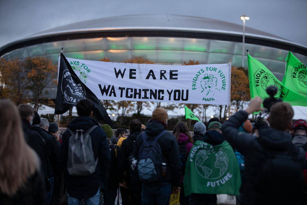 Fridays for Future rally with Greta Thunberg at COP26. © Jeremy Sutton-Hibbert / Greenpeace