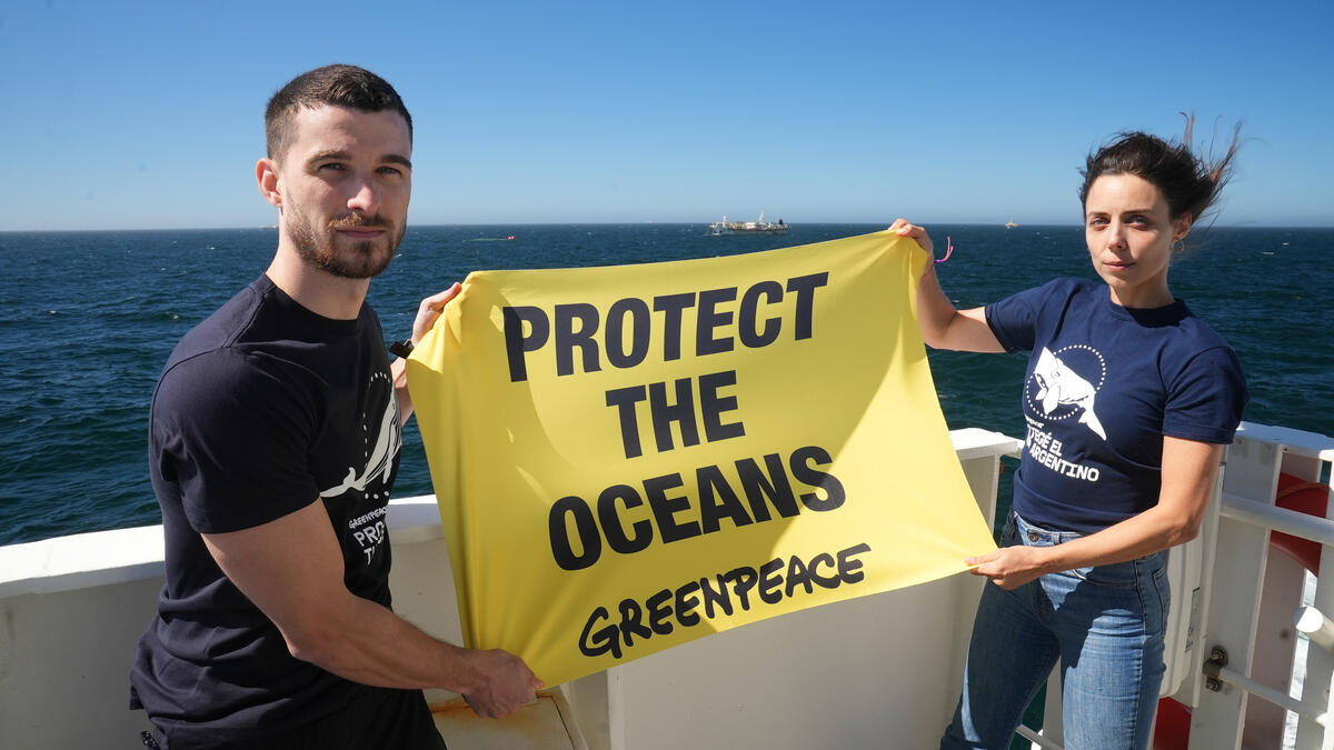MY Arctic Sunrise during Argentine Sea Ship Tour. © Esteban Medina San Martin / Greenpeace