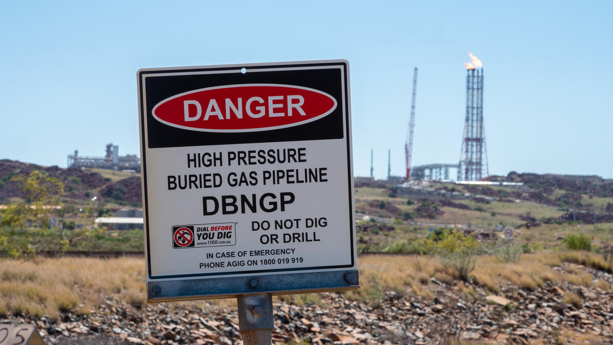 Woodside's Pluto Toxic Gas Plant in the Burrup Region of Western Australia. © Luke Sweet / Conservation Council Western Australia / Greenpeace