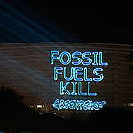 Projection onto Green Point Stadium in Cape Town, South Africa.