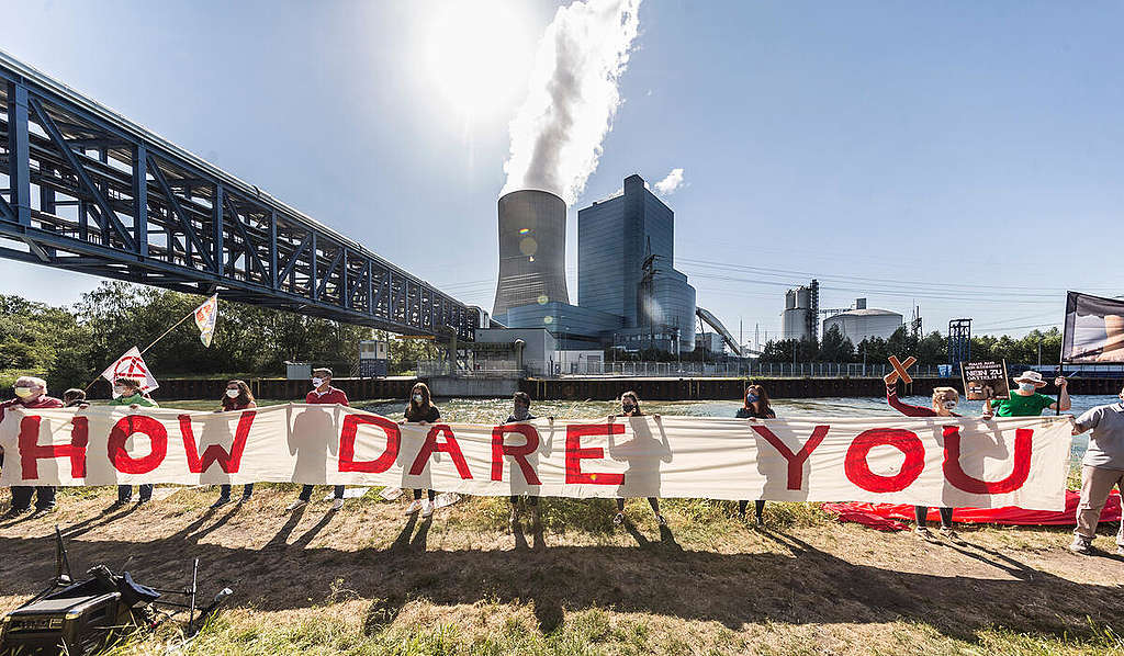 Protest against the Commissioning of  Power Plant Datteln 4 in Germany.