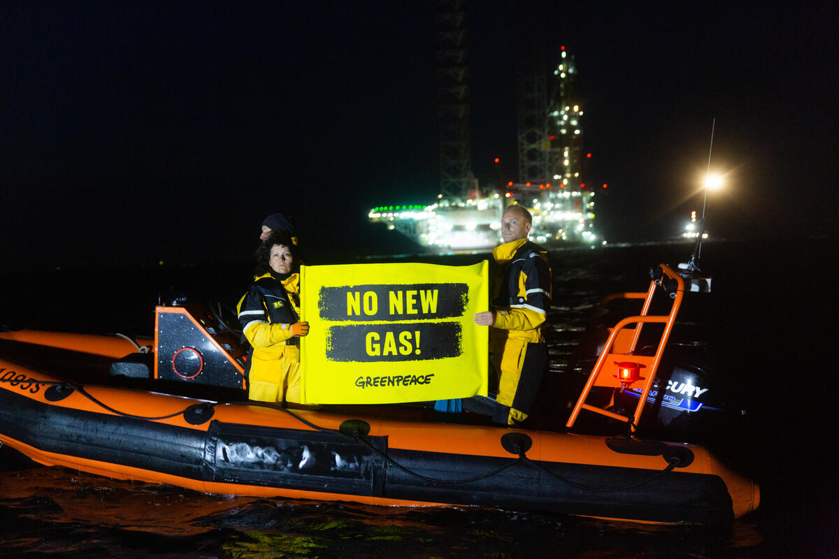 Borkum Gas Project - Protest at Sea. © Lucas Wahl / Greenpeace