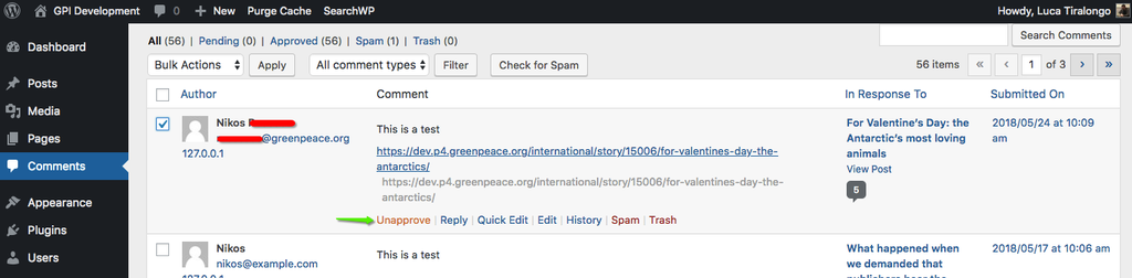 Manage Comments