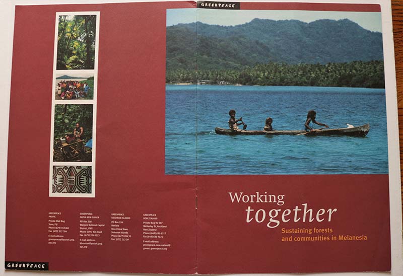May 1996 Greenpeace publishes Working Together &ndash; Sustaining Forests and Communities in Melanesia, a new report showcasing collaborative ecoforestry projects in Melanesia