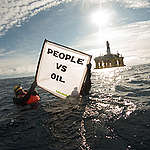 Action against Shell's Oil Rig in the Pacific Ocean. © Greenpeace / Keri Coles