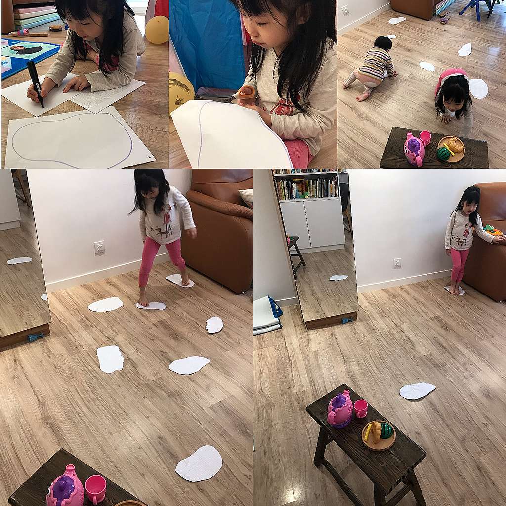 浮冰遊戲,孩子切身體驗北極熊難以生存的境況。 ©Josephine Ng