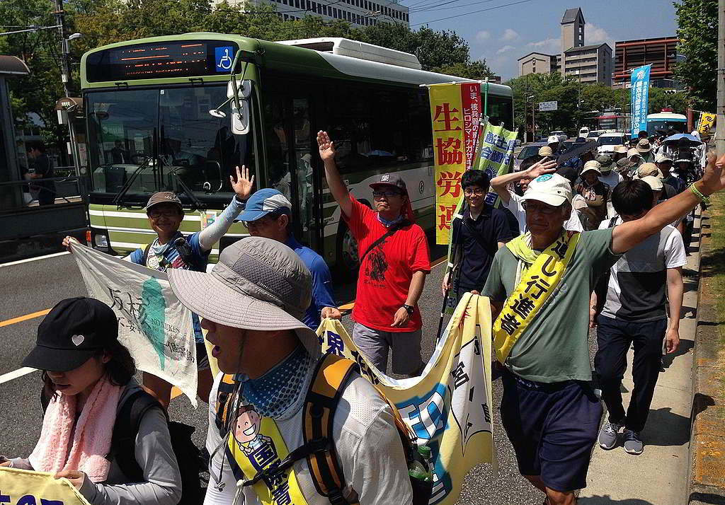 2018年到日本參與反核Peace March,穿州過省與不同民眾結伴前行,聽到各種核殤故事。 © Yei-Hsuan Huang / Greenpeace