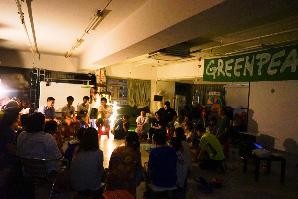 Fion的環保義工事業:這是她有份籌劃,一次綠色和平、綠適朋友、素食青年合辦的綠色電影分享會。(由Fion提供)