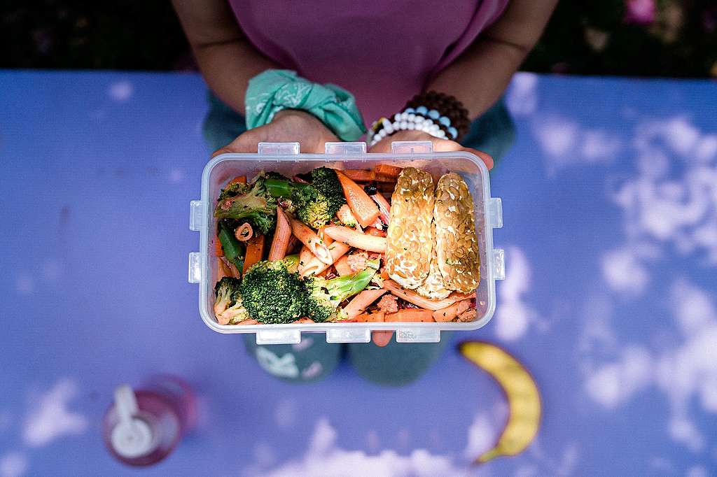 Fion自製的素食午餐盒。© Patrick Cho / Greenpeace