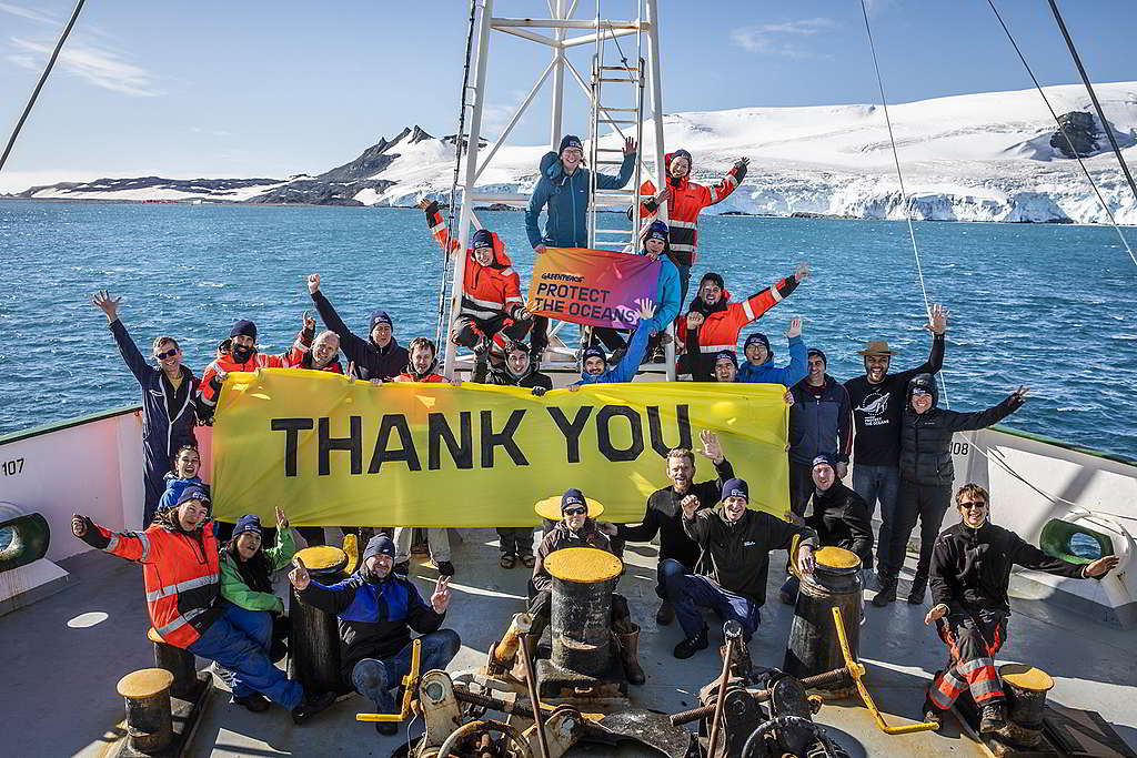 感謝有您支持，綠色和平才能完成守護海洋科研之旅，為推動全球海洋公約提供堅實佐證。 © Andrew McConnell / Greenpeace