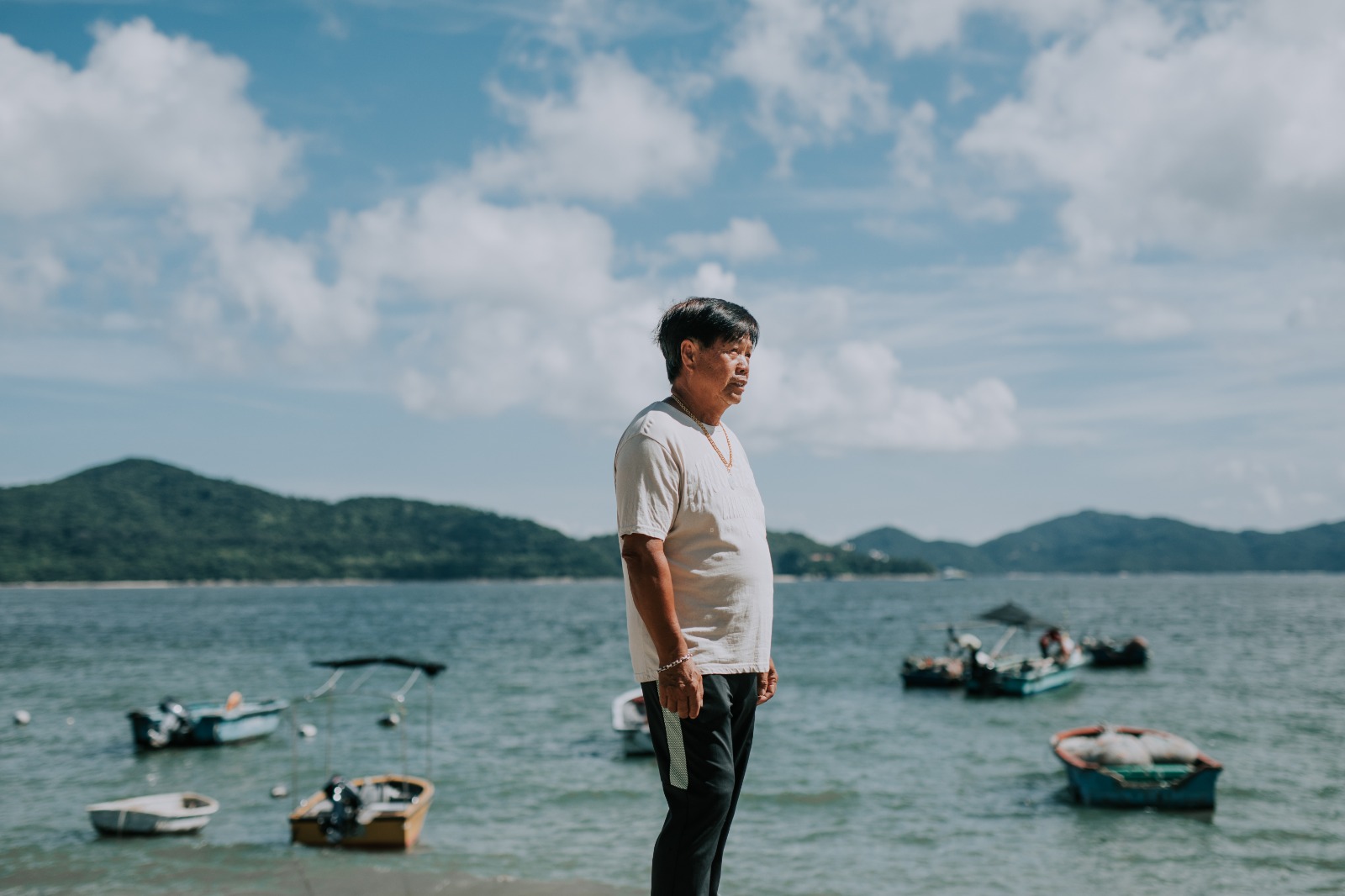 六十七歲的黎水勝,大半生也過著海中捕魚的生活,養活了一家九口。© Elvis Tang / Greenpeace