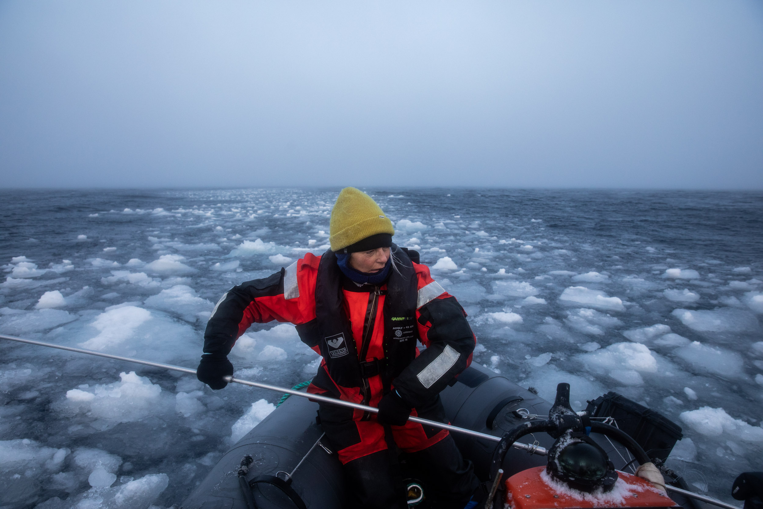 綠色和平科學家在北極進行研究，研究氣候危機下對海洋生物的影響。© Daniella Zalcman / Greenpeace