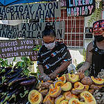 蔬菜和其他捐贈食物羅列排放在馬尼拉的社區飯堂Mother Earth Foundation。© Basilio H. Sepe / Greenpeace、