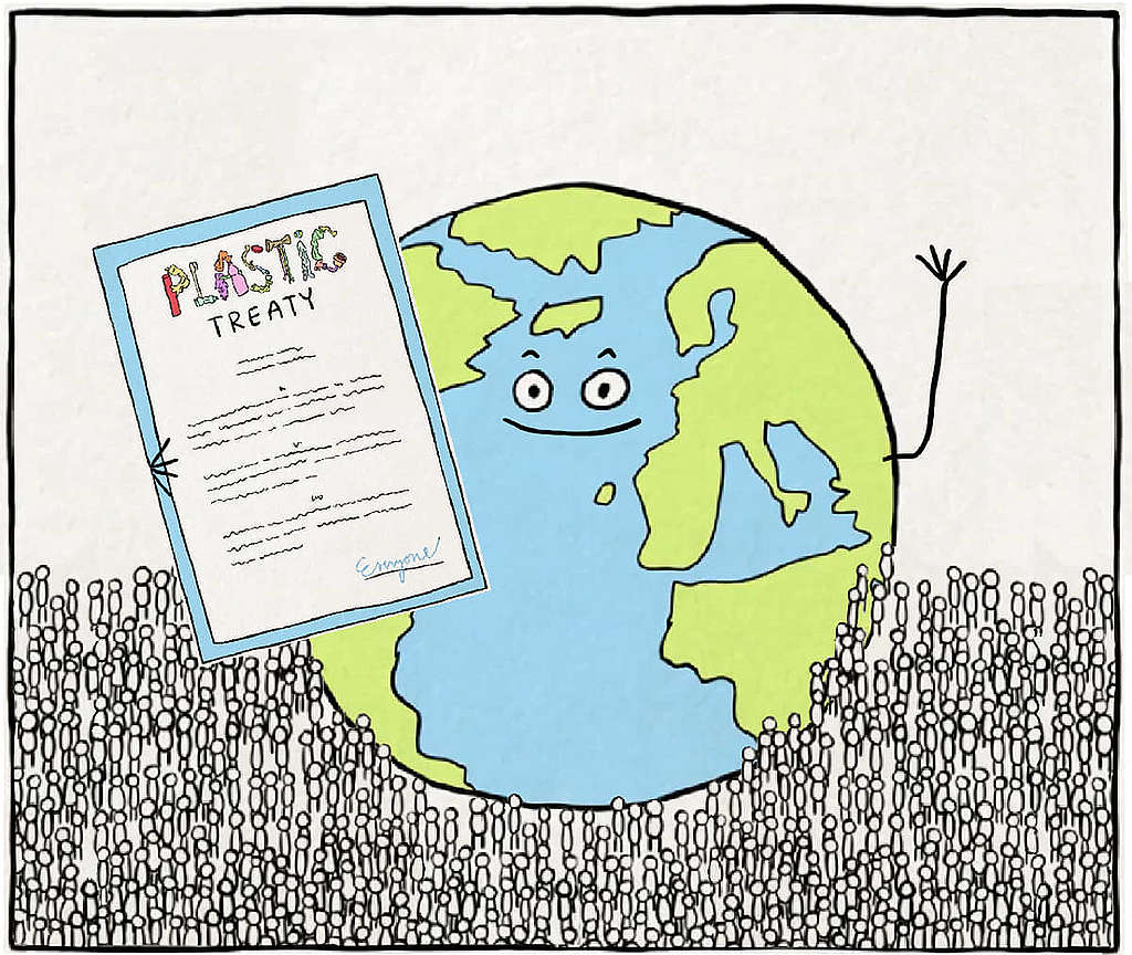 感謝你與全球支持者疼惜環境，一起為地球爭取塑膠公約保障！ © Greenpeace