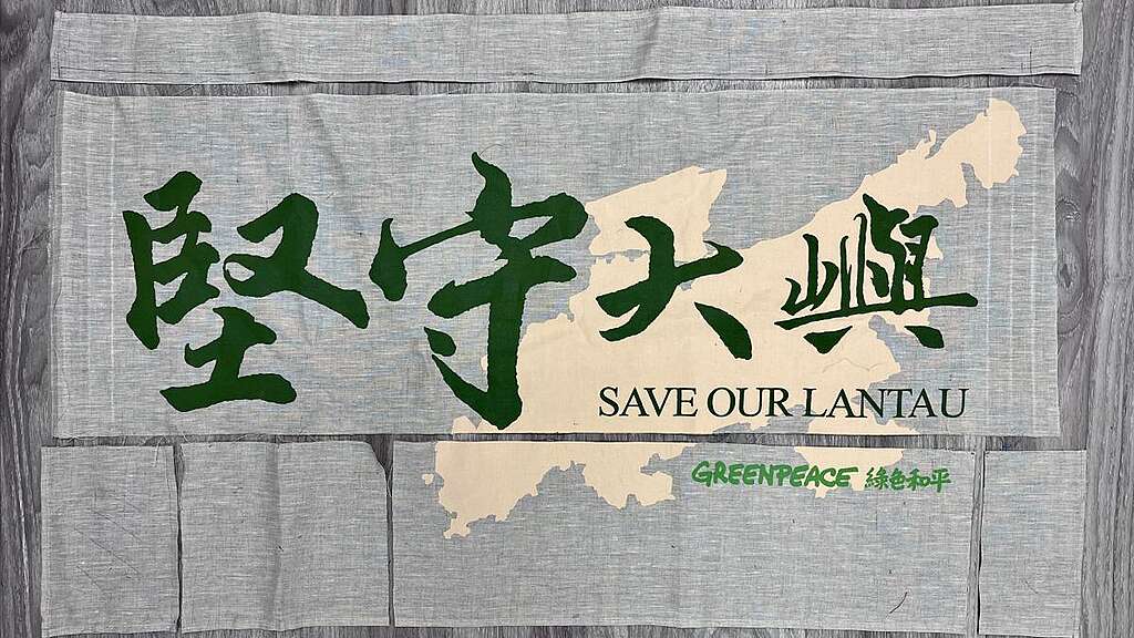 Toby 將「堅守大嶼」旗幟裁剪成不同方型布條,再縫製成 Tote Bag,達致零廢升級再造。 相片由受訪者提供