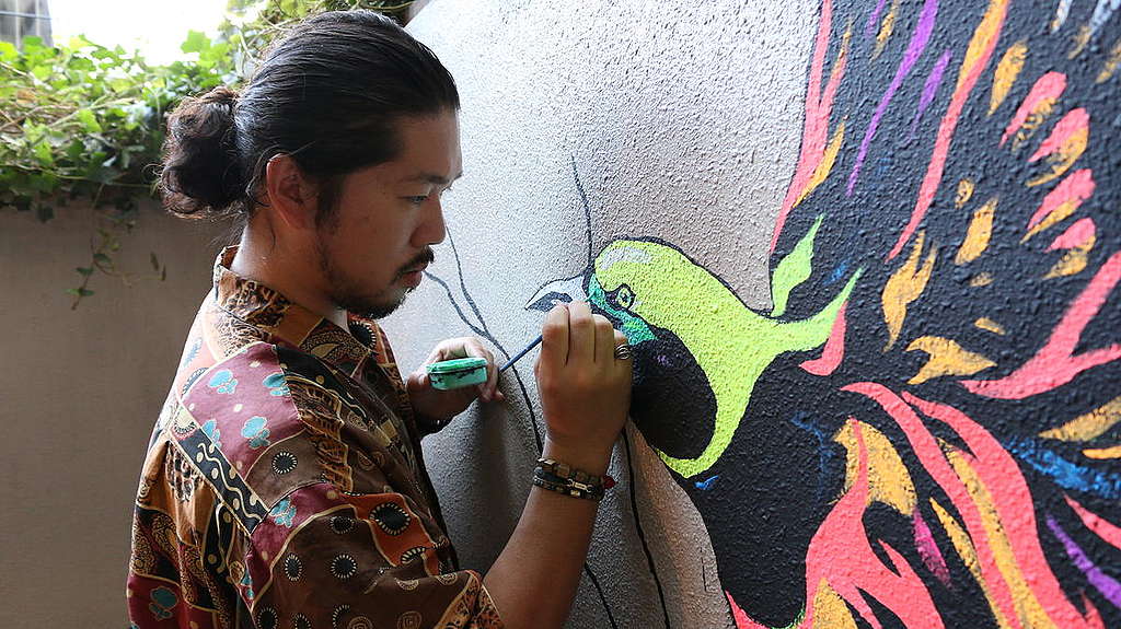 Wings of Paradise Mural in Tokyo, Japan.