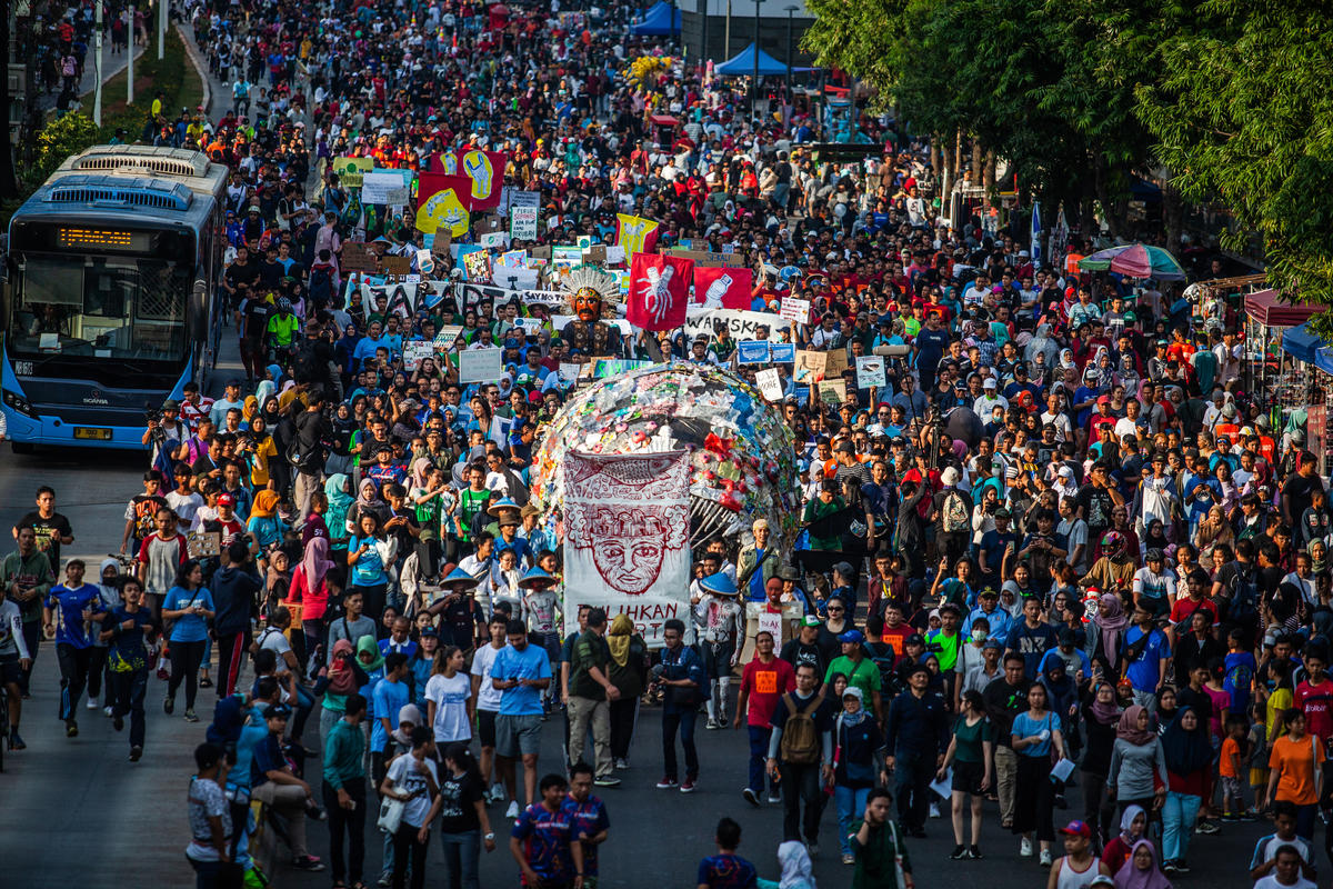 Plastic Monster Mass Rally in Jakarta. © Jurnasyanto Sukarno / Greenpeace