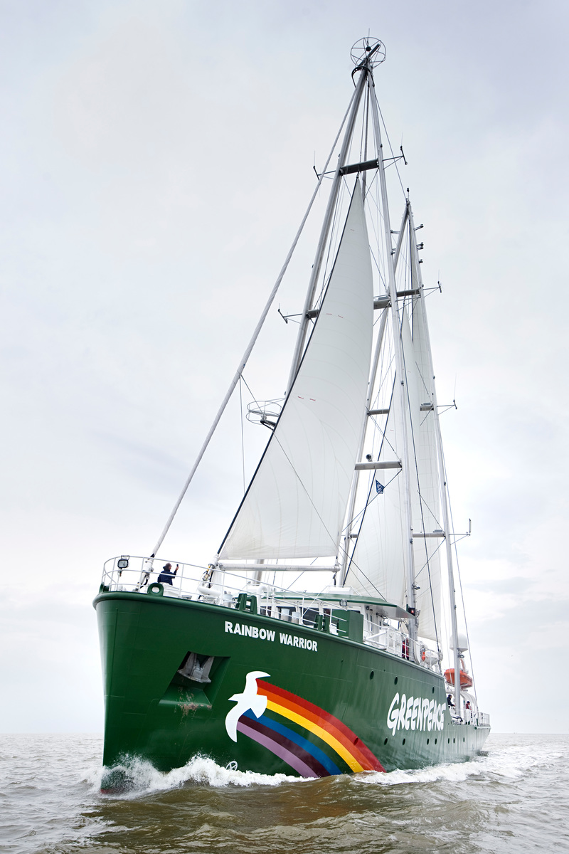 Rainbow Warrior III Sea Trials. © Oliver Tjaden / Greenpeace