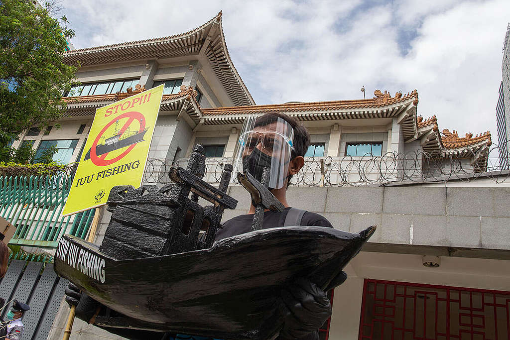 Fishers Protest in Front of the Chinese Embassy in Jakarta. © SBMI / Afriadi Hikmal