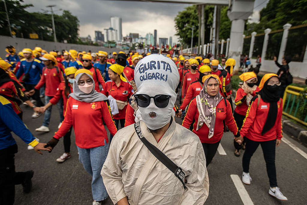 Omnibus Law Bill Protest in Jakarta. © Jurnasyanto Sukarno / Greenpeace Omnibus Law Bill Protest in Jakarta. © Jurnasyanto Sukarno / Greenpeace