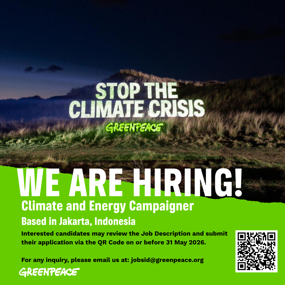 Dicari: Climate and Energy Campaigner