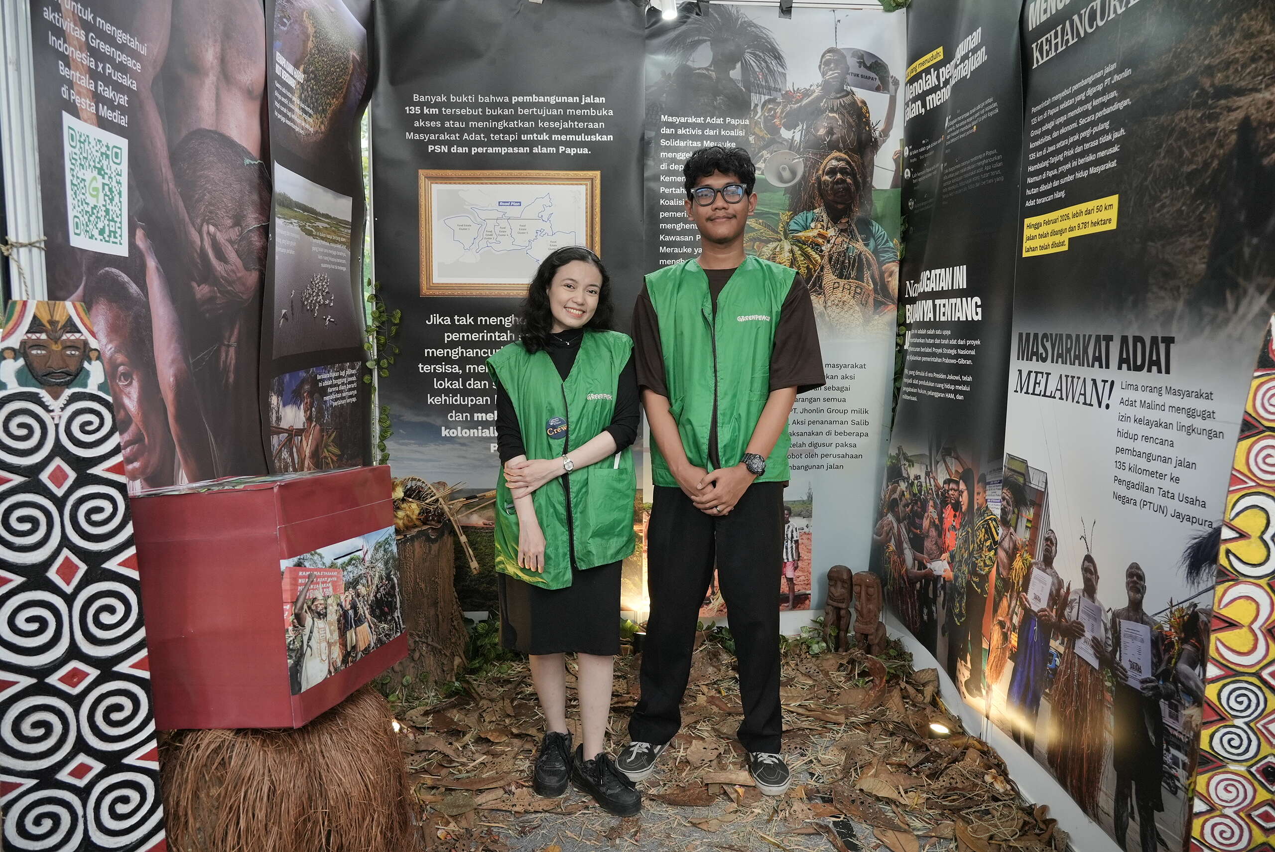 Greenpeace Indonesia mengangkat isu PSN di Merauke pada acara Pesta Media 2026.