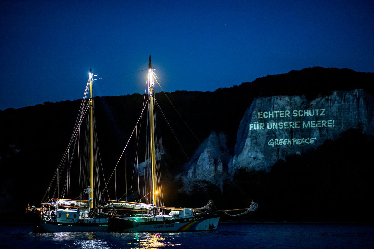 Projection Action in North and Baltic Sea Protected Areas © Axel Heimken / Greenpeace