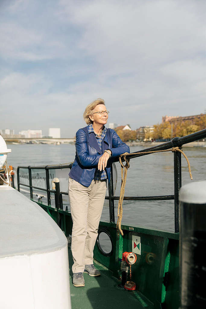 Climate Seniors on MV Beluga in Basel (Travelling to Strasbourg). © Greenpeace / Joël Hunn