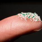 Product pictures of microbeads/micro plastics which were found in cosmetical products from Germany and filtered out.
