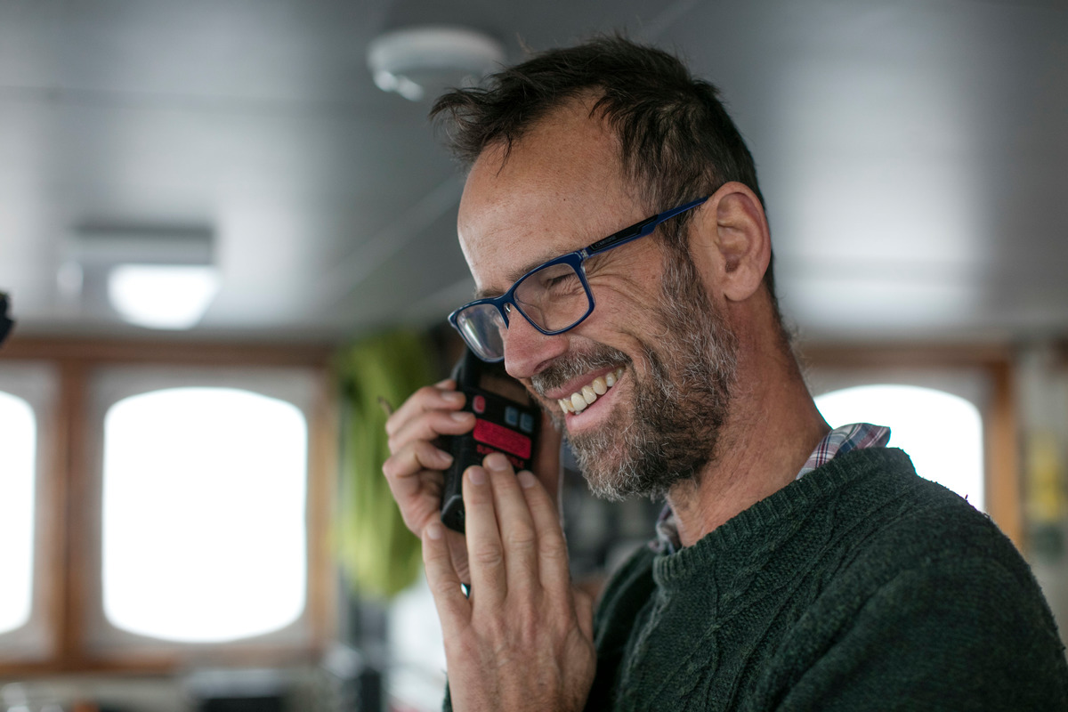 Captain Mike Fincken on the Arctic Sunrise © Nick Cobbing / Greenpeace