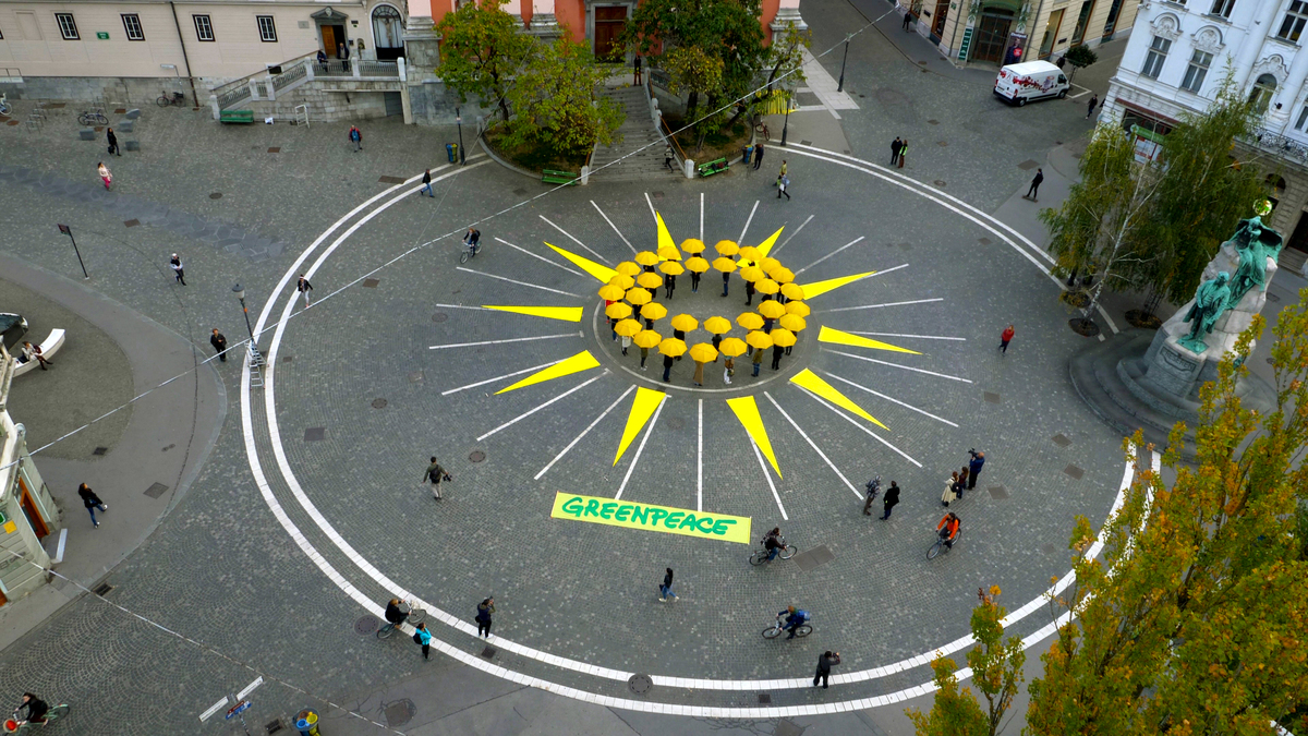 Sunrise Action in the Center of Ljubljana, Slovenia © OneDrone