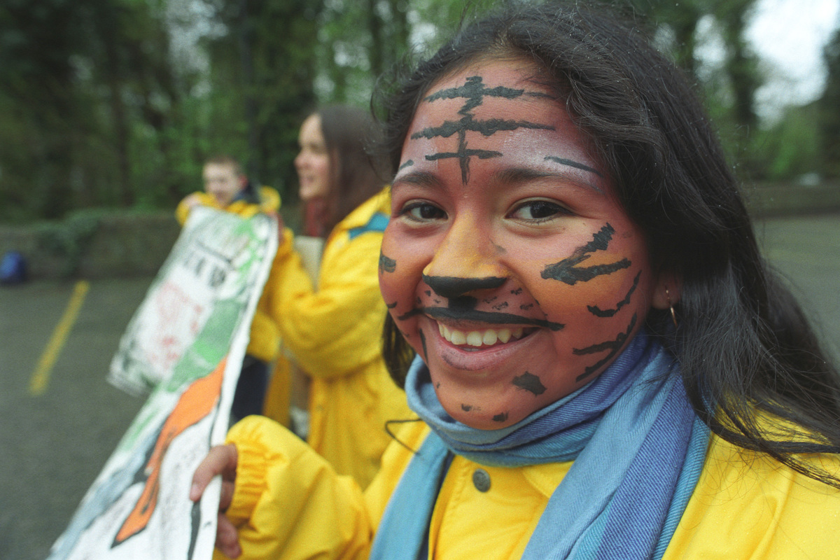 Kids for Forests Protest at CBD in The Hague © Greenpeace / Ruud Gort