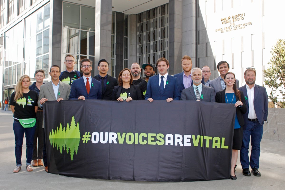 Free Speech Resolute Forest Hearing in San Francisco. Photo by George Nikitin / Greenpeace