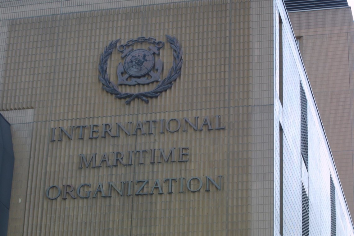 Sign of the International Marine Organization (IMO) London, UK. © Greenpeace / Kate Davison