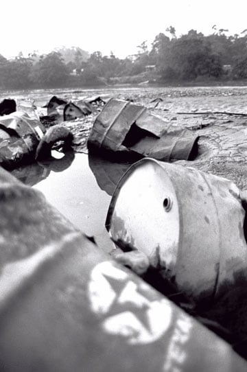 Abandoned toxic oil dump, Ecuador. Courtesy of Amazon Watch