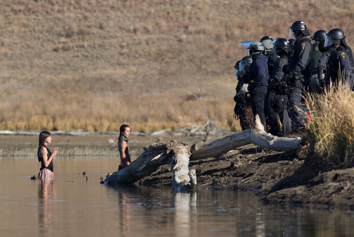 Water Protectors Dakota Access Pipeline Protests Continue © Richard Bluecloud Castaneda / Greenpeace
