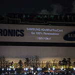Projection Action in Korea for Samsung to Commit to Clean Energy © David Jaemin Byun / Greenpeace