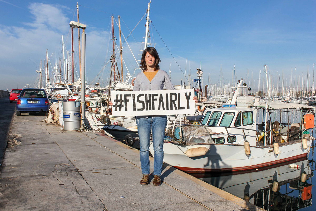 "Fish Fairly' Global Week of Action in Greece © Greenpeace