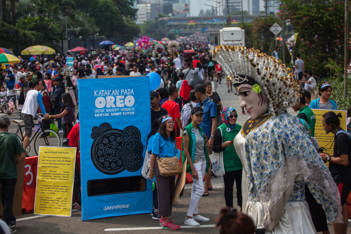 Tell Oreo to Drop Dirty Palm Oil Event in Jakarta. © Jurnasyanto Sukarno