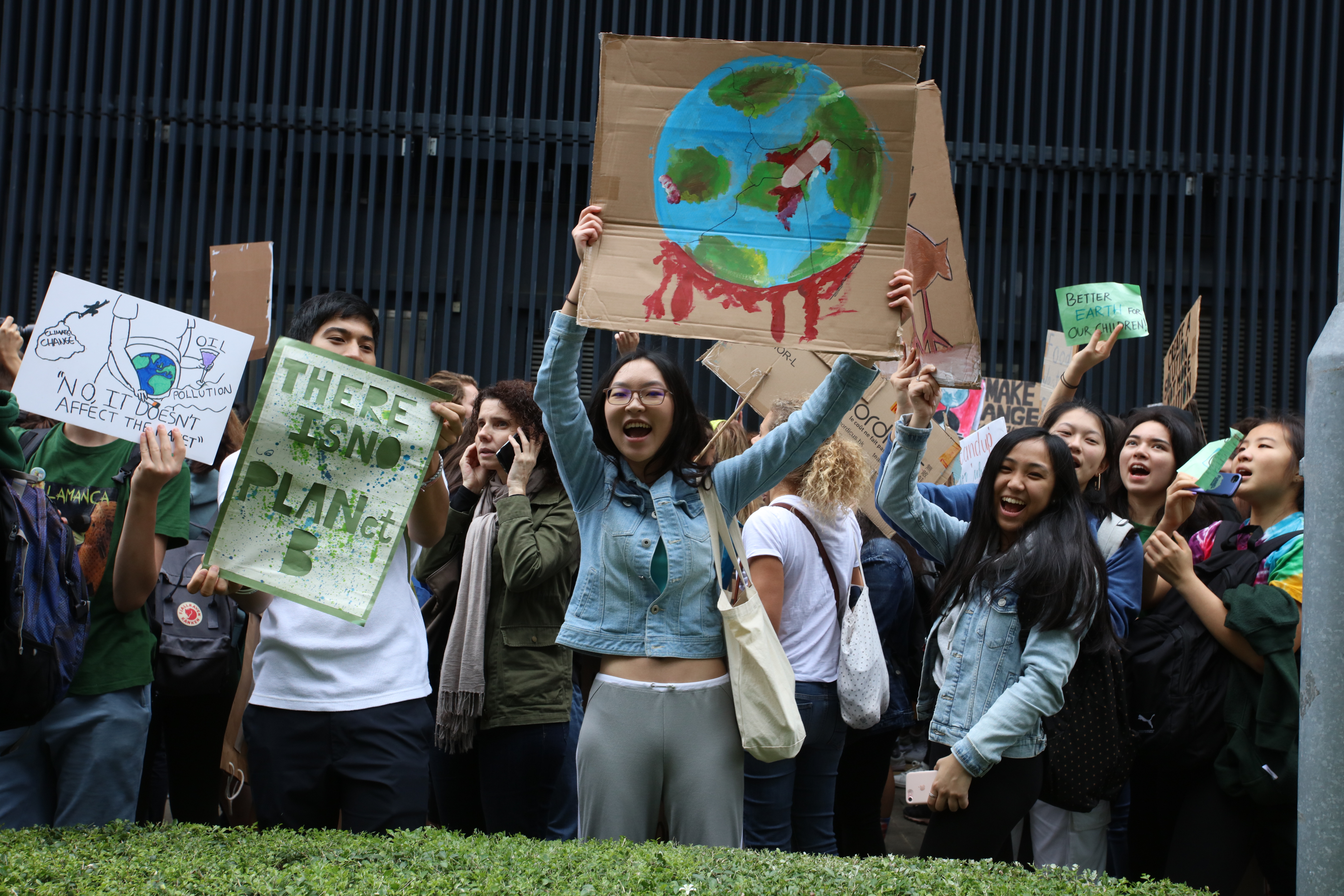 School students in Hong Kong who are deciding not to attend classes and instead take part in demonstrations to demand action to prevent further global warming and climate change.