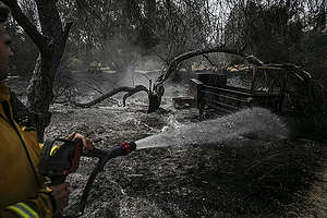 Destroyed Village after Wildfire in Israel. © Greenpeace