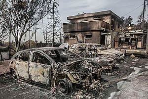 Destroyed Village after Wildfire in Israel. © Greenpeace