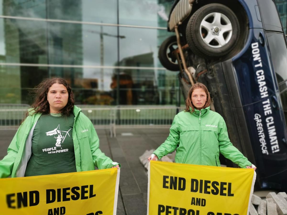 Protest at the EU Transport Ministers in Luxembourg © Sara Poza / Greenpeace