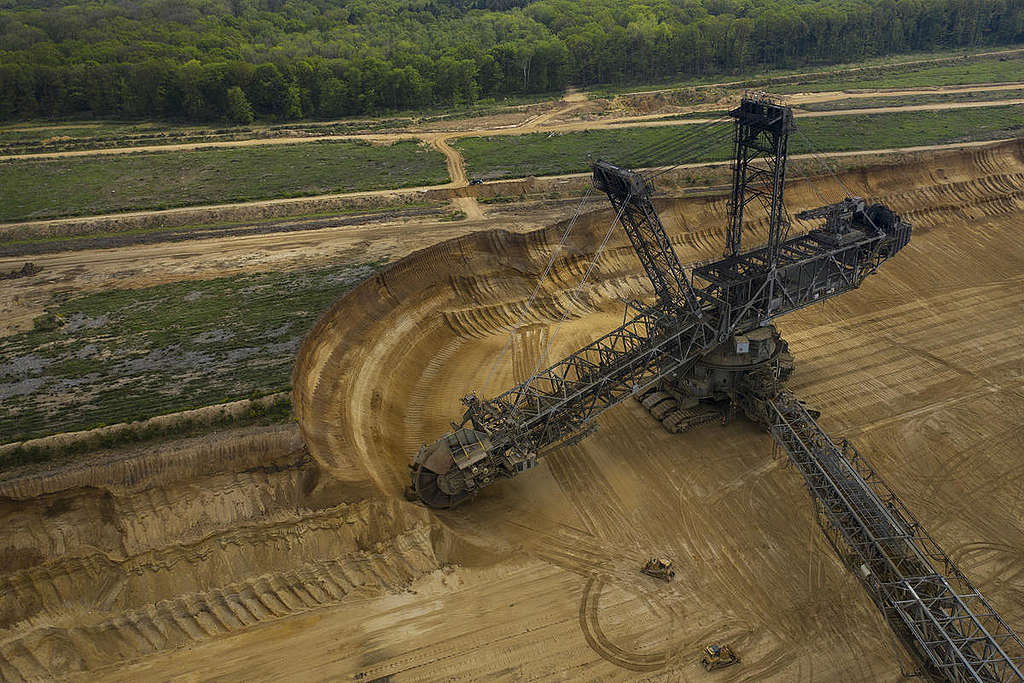 Aerial of Open Pit Mining Garzweiler II near Hambach Forest 