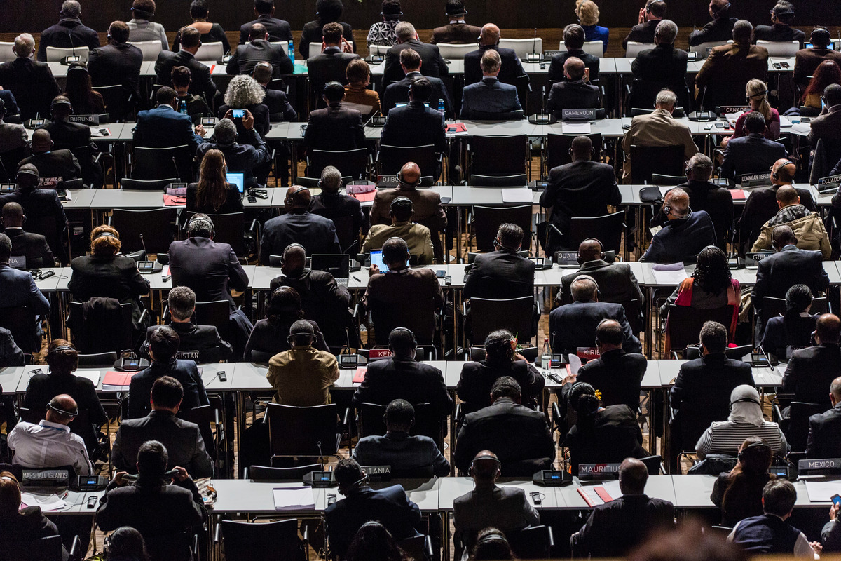 Inside Conference Centre at COP23 in Bonn. © Bernd Lauter / Greenpeace