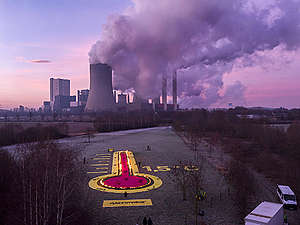 Action at Power Plant Niederaussem in Germany. © Greenpeace