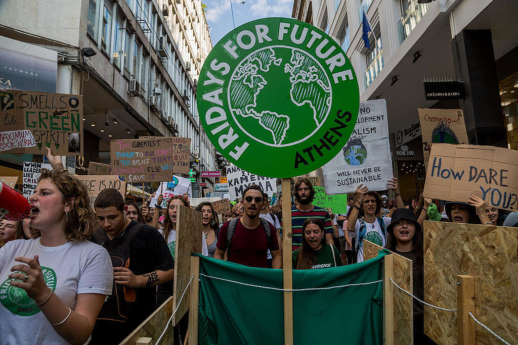 Global Climate Strike in Athens, Greece. © Constantinos Stathias / Greenpeace Global Climate Strike in Athens, Greece. © Constantinos Stathias / Greenpeace