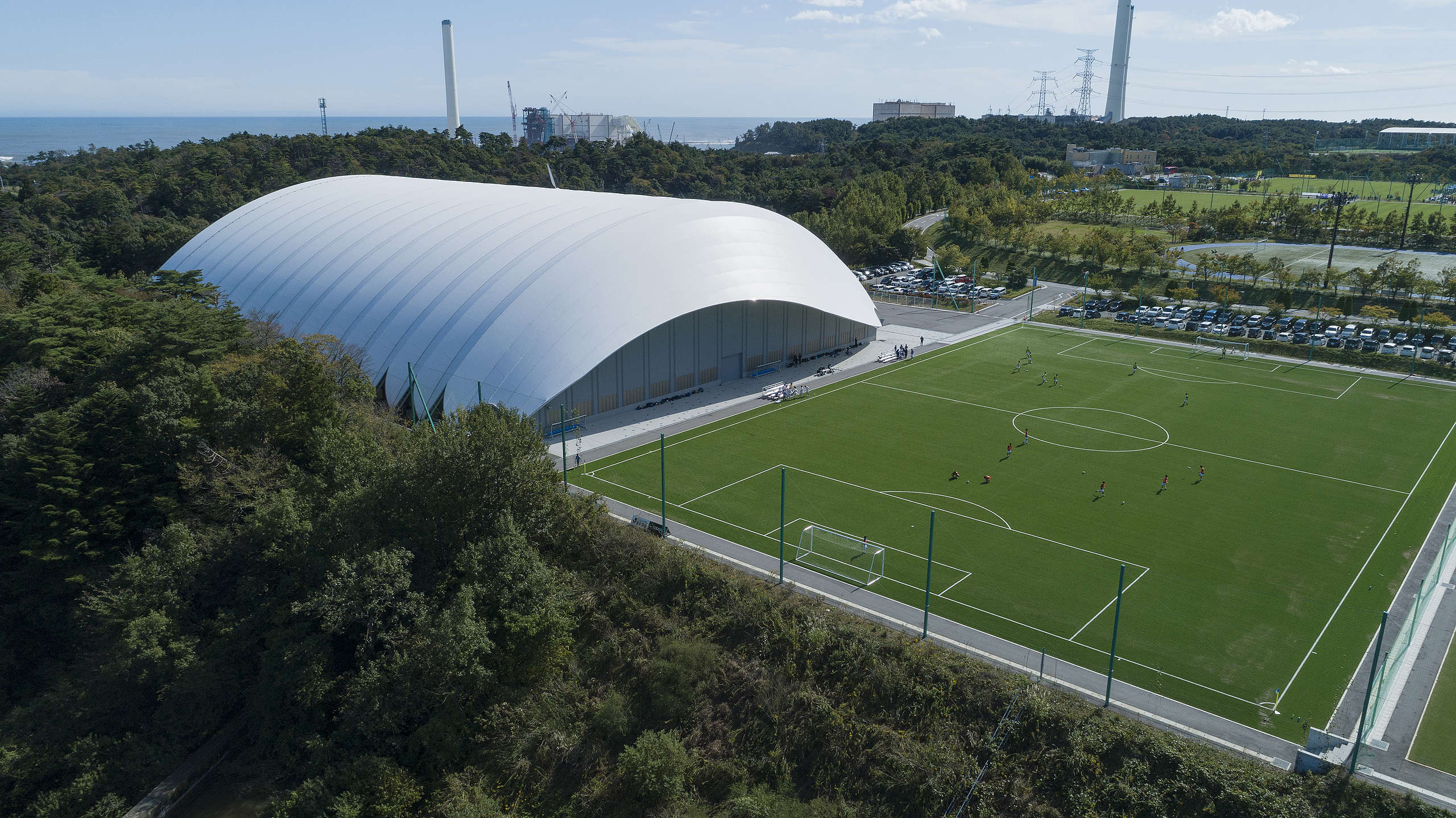 J-Village sports complex in Naraha, Fukushima Prefecture. © Christian Åslund / Greenpeace